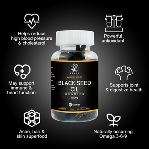 Private Label sistema Lmmune olio di semi neri gommoso vegano spremuto a freddo olio <span class=keywords><strong>Nigella</strong></span> <span class=keywords><strong>Sativa</strong></span> Gummies integratore per Anti-ossidante - Product Image 3