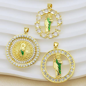 HD0353 Pulsera de Joyería con Colgante de Zirconia de la Virgen María y San Judas, Laminada, de Gran Venta, para Mujer - Product Image 4