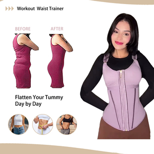 Corset amincissant <span class=keywords><strong>femme</strong></span> overbust à 13 baleines, gaine de maintien abdominal et serre-taille avec fermeture éclair et crochets intérieurs - Product Image 5