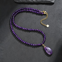 Collar con Colgante de Amatista y Ojo de Tigre al por Mayor, Cadena de Cuentas Naturales, Joyería con Logotipo Personalizado, Proveedor con MOQ Bajo de 10 Unidades