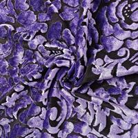 Tissu de robe de broderie de velours de burnout floral fait sur commande pour la robe Cheongsam des femmes DIY couture Textile à la maison