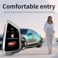 Clé de voiture universelle en alliage d'aluminium avec télécommande LED, application téléphonique, clé de voiture modifiée sans clé