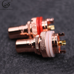 อะแดปเตอร์ RCA แบบ Binding Post ยี่ห้อ <span class=keywords><strong>YIYO</strong></span> XSSH HIFI สำหรับเสียงและวิดีโอ ชุบทองเหลืองสีแดง ทองแดงสีแดง ขนาด 8 มม. ขั้วต่อแบบตัวเมียสำหรับติดตั้งบนตัวเครื่อง - Product Image 2