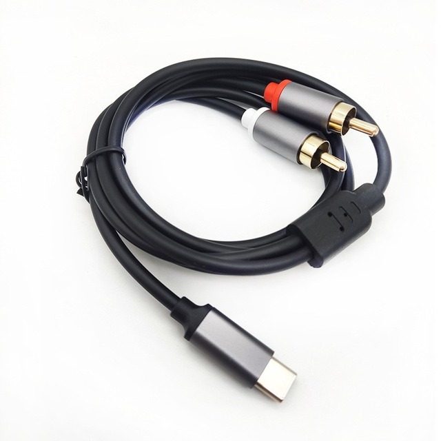 USB C to 2RCA Audio Cable Adapter Type-C to Dual RCA Audio Video USB Cord Compatible with for Phone Speaker Radio