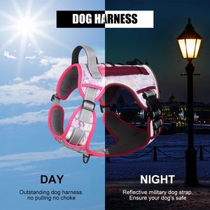 Harnais réglable sans traction formation gilet pour animaux de compagnie de contrôle facile pour l'entraînement de travail harnais de chien tactique réfléchissant - Product Image 6