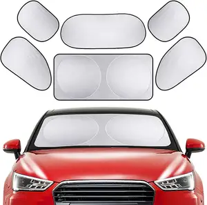6 PCS Car Windshield Sunshade Full Set, Car Sun Shade Reflective Sun Cover Full, Automotive Interior Cool Sun Shade