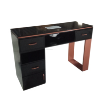 Table de manucure des ongles, portable, noire, de style moderne, ventilateur de poussière, pour salon de beauté, 1 pièce