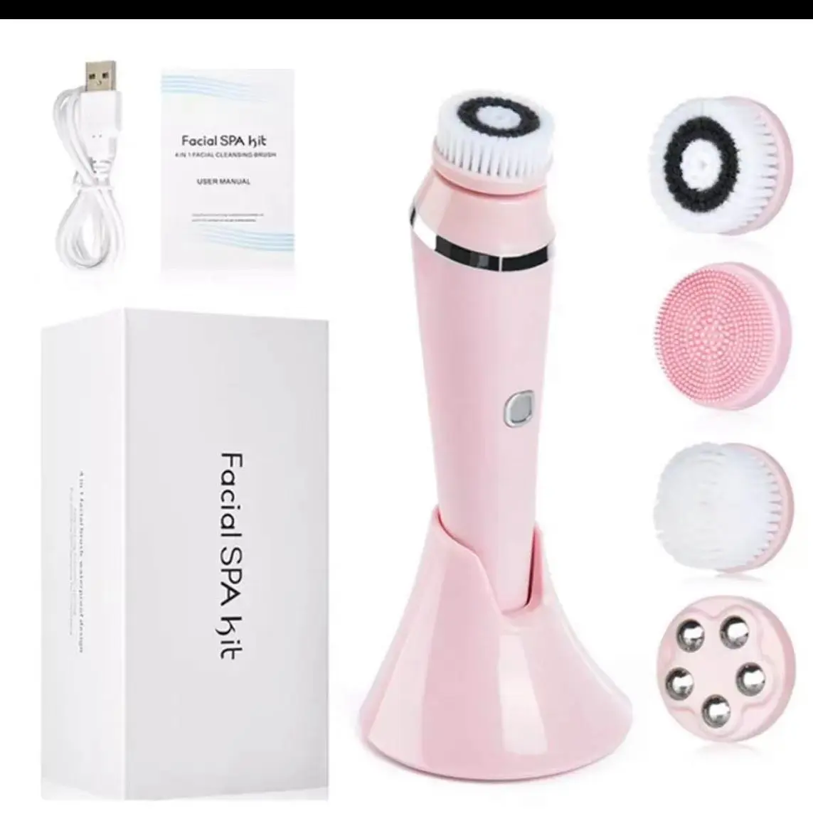Facial Cleansing Brush Facial Cleansing brush Rechargeable and Waterproof 3-in-1 Facial Brush use for Skin care Gentle Exfoliat