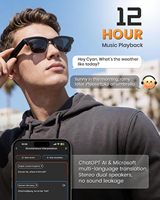 Lunettes intelligentes W630 AI, enregistrement vidéo 4K HD, connectivité WiFi sans fil, traduction en temps réel, 4+32G, 45 min d'autonomie, IP67