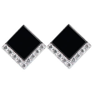 Pendientes Cuadrados de Jadeíta Negra Natural con Incrustaciones de Plata S925, Incluye Certificado de Tasación, Regalo con Certificado de Tasación D013 - Product Image 5