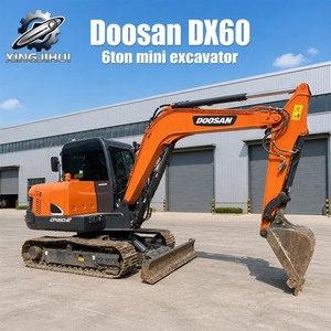 Mini-excavatrice sur chenilles hydraulique d'occasion Doosan DX60 de 6 tonnes, modèle 2023, petite excavatrice Doosan DX60 de 6 tonnes - Product Image 1