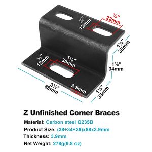 Nẹp Góc Phải Hình Chữ Z Chịu Lực Cao, Khung Đỡ Hồ Sơ Hai Kênh, Dành Cho Đầu Nối Cố Định Kệ Đồ Nội Thất - Product Image 3