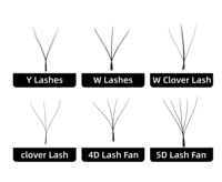 Vente en Gros YY W Forme 3D-6D Volume Faux Cils Individuels 3D 4D 5D Trèfle Extensions de Cils PBT Matériel Marque Privée