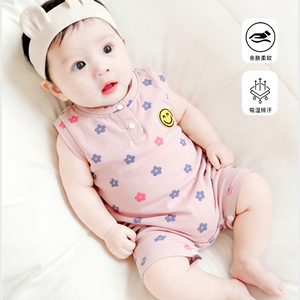 ชุดรอมเปอร์เด็กอ่อนและเด็กวัยหัดเดิน แขนกุด ผ้าฝ้าย สำหรับฤดูร้อน - Product Image 2