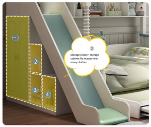 Castello principessa bambini letti ragazza cuccetta Set di mobili <span class=keywords><strong>per</strong></span> ragazze rosa camera da letto con scivolo - Product Image 6