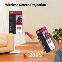 Caméra intégrée de télévision portable 21.5 pouces 1080p, moniteur à écran tactile portable enroulable Tablet TV TV sans fil sur roues écran tactile