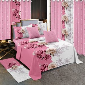 Nouveauté, vente en gros, ensemble <span class=keywords><strong>de</strong></span> literie à fleurs imprimées à prix avantageux, 13 pièces, avec <span class=keywords><strong>rideaux</strong></span> assortis - Product Image 2