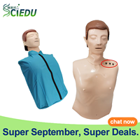 Maniquí de RCP de Medio Cuerpo para Entrenamiento de Primeros Auxilios, Maniquí de RCP con Luz LED para Entrenamiento Médico de Primeros Auxilios