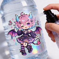 Autocollants en vinyle holographiques Kawaii Anime découpés sur mesure, imperméables, autocollants gothiques pour bouteille d'eau, journal