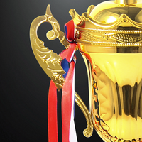 JZ 2026 Nouveauté : Trophée de championnat en métal doré, trophées génériques avec base en plastique noir pour différentes activités sportives