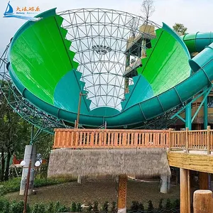 Peralatan bermain hiburan taman air laut Hutan area besar fiberglass Water slide water Park menggabungkan indoor dan outdoor