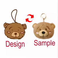 Jouets en peluche personnalisés en coton et tissu, porte-clés animaux en peluche, cadeau promotionnel unique, porte-clés en peluche personnalisé avec coton PP
