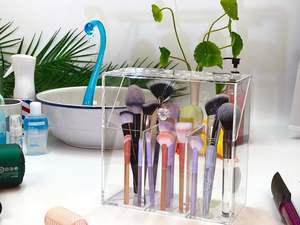 Organisateur de maquillage en acrylique, boîte de rangement transparente pour pinceaux cosmétiques, boîte de présentation - Product Image 6