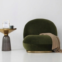 Fauteuil individuel Cloud en tissu bouclé avec base rotative, style moderne et minimaliste, couleur crème, pour appartement, hôtel, villa, mobilier de loisirs