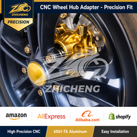 Zhicheng – Moyeu de roue de moto CNC haute précision en alliage d'aluminium, conception à 5 piliers, anodisé or, anti-corrosion/durable