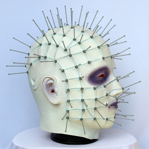 Máscara de Pinhead de <span class=keywords><strong>Hellraiser</strong></span> al por Mayor, Máscara de Látex de Cabeza Completa para Cosplay del Personaje de Película de Terror Pinhead, para Adultos, para Halloween - Product Image 2