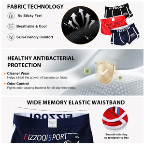 Boxer da <span class=keywords><strong>Uomo</strong></span> in Cotone con Motivo Personalizzato, Vita Media, Antibatterici, Traspiranti, Taglie Grandi, Modello Flat Angle - Product Image 3