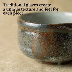Bol à matcha en céramique Mino traditionnelle, authentique vaisselle Shino, tasses à thé de style japonais - Product Image 3