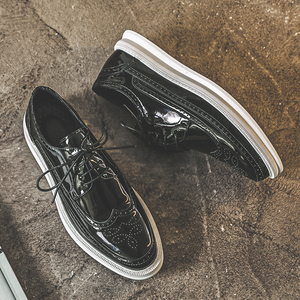 Classy Designers Thick Sole Lace up <strong>Brogue</strong> Pattern Wholesale Men Wedding <strong>Patent</strong> Leather Dress Shoes and Oxfords - Product Image 4