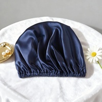 Penjualan langsung pabrik LOGO khusus Bonnet sutra Satin wanita lapisan ganda pembungkus sutra Satin dengan ikat rambut keriting