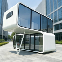 Cabine mobile préfabriquée insonorisée à structure en acier pour bureau de jardin moderne, studio de cour et travail à distance, type Apple Cabin House