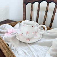 Tasse à café en céramique cylindrique, tasse à latte fantaisie, tasse de bureau mignonne, ensemble tasse à thé et soucoupe 12 oz 350 ml
