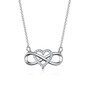 Collana con Ciondolo a Spirale Infinita, Raffinata Collana in Rame con Zirconi, Collana Personalizzata per Coppie - Product Image 2