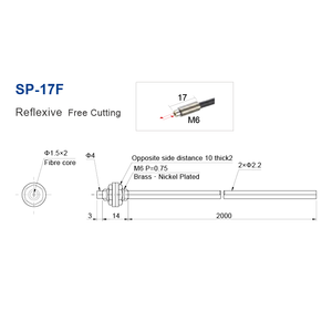 Sensores de fibra óptica reflectantes M4 pequeños, cabezal de Sensor de <span class=keywords><strong>distancia</strong></span> de 1100mm, Cable de Sensor de fibra óptica para - Product Image 5
