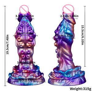 Dildo en silicone liquide en forme de chien avec simulation d'éjaculation, ventouse réaliste et plug anal fantaisie - Product Image 4