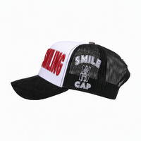 Casquette de baseball originale en gros Gorras Barbas, style camionneur, avec broderie en relief, 5 panneaux, maille noire, pour hommes et femmes
