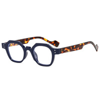 Monture de lunettes tendance anti-lumière bleue pour femme, style européen et américain, petite monture carrée à points de riz, color-block, pleine monture, unie