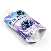 Op maat gemaakte logo-ontwerp bedrukking glanzende aluminiumfolie hoogwaardige duurzame spout pouch voor fruitsap Mylar zakken