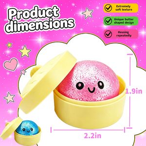 STUCK Mini Dumpling Squishy con Purpurina y Perlas Explosivas, Dumplings Coloridos, Bolas Antiestrés Sensoriales, Juguete Sensorial para Apretar - Product Image 2
