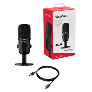 Original Hyper X SoloCast USB Wired Gaming Microphone Connecting to PC PS5 PS4 and Mac for Streamers Video Editors Gamers