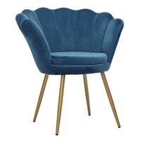 Chaises de salle à manger en velours 2026, chaises d'appoint rembourrées pour salon, chaise de coiffeuse avec pieds en métal doré OEM pour chambre à coucher