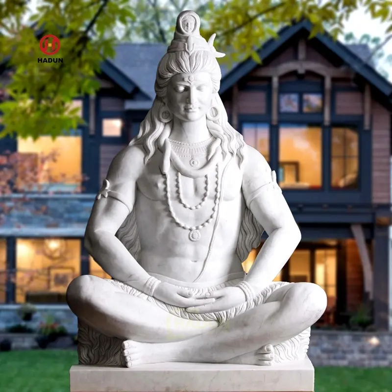 Classic Religious White Natural Lord Shiva Marble Statue Suppliers and Manufacture