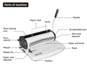 Máquina de encuadernación de alambre de doble bucle, tamaño A4, 3:1, manual, para uso en oficina, perforadora de papel y máquina de encuadernación de alambre, 2025 nuevo - Product Image 5