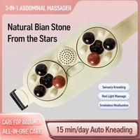 Cinturón de Masaje Abdominal Ajustable, Masajeador Abdominal Inalámbrico a Prueba de Agua, 3 Velocidades, Apagado Automático, 60 Minutos de Amasamiento Automático