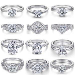 Jewelry Supplier 925 Sterling Silver No Fade Jewelry Cubic Zircon <strong>Split</strong> Shank <strong>Rings</strong> Lab Grown Diamond Engagement <strong>Ring</strong> for Women - Product Image 3