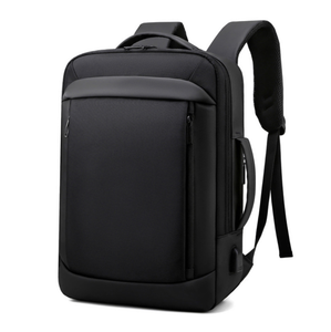 Black Waterproof Laptop Backpack Business Travel Bag with USB Port <b>Large</b> Capacity Computer <b>Rucksack</b> for Office School - Product Image 2